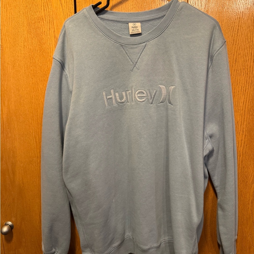 Hurley Men's Light Blue Crewneck Sweater